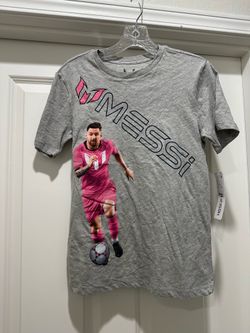 Messi Youth Large Graphic T-Shirt Pink Soccer Futbol Football Tee Boys Large NWT