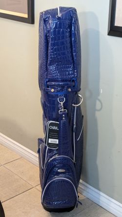 BRAND NEW OUUL GOLF STAND BAG IS PREMIUM DESIGN 5-WAY TOP 6 ZIPPERS POCKETS SINGLE STRAPS SEMI CONCEALED STAND BAG is STYLISH EMERALD BLUE COLOR