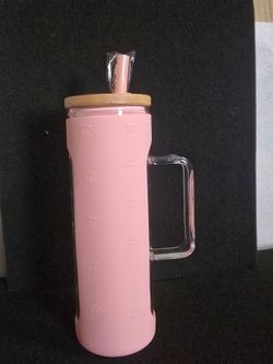 Tumbler 20oz glass skinny with removable sleeve