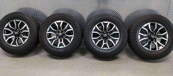 2023 LIKE NEW 17" WHEELS WITH LIKE NEW TIRES FOR ANY TACOMA 4RUNNER TUNDRA SEQUOIA OR T-100 WITH 6LUGS 1996 to 2023