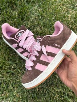 Size 10.5 Men Adidas Brown And Pink Campus !