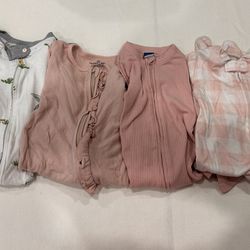 4 misc zip up onesies bundle 6-9 month