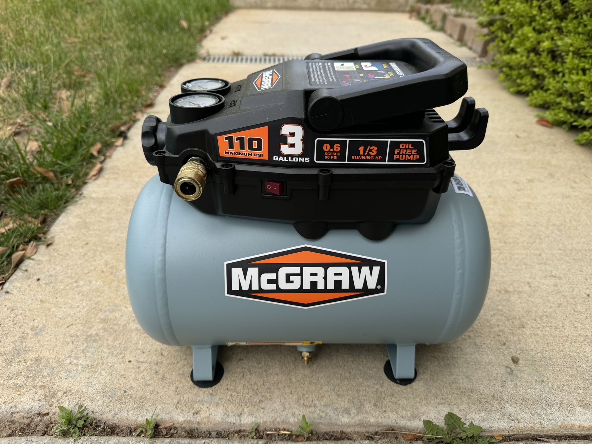 McGraw Compressor, 110 PSI Oil-Free