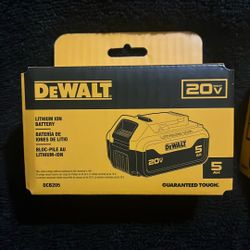 New DeWalt 20V 5AH Batteries 50 Dollars Each 