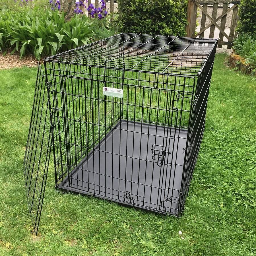 Extra Large 42" MidWest ConTour Black Metal Wire Dog Kennel with Mat