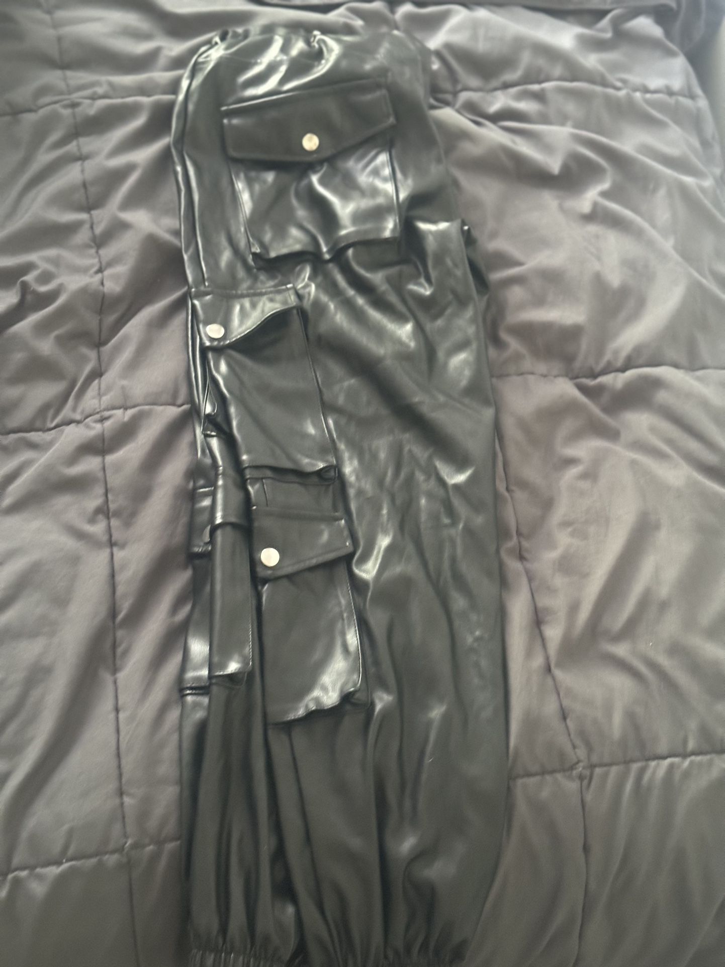 Leather Cargo Pants