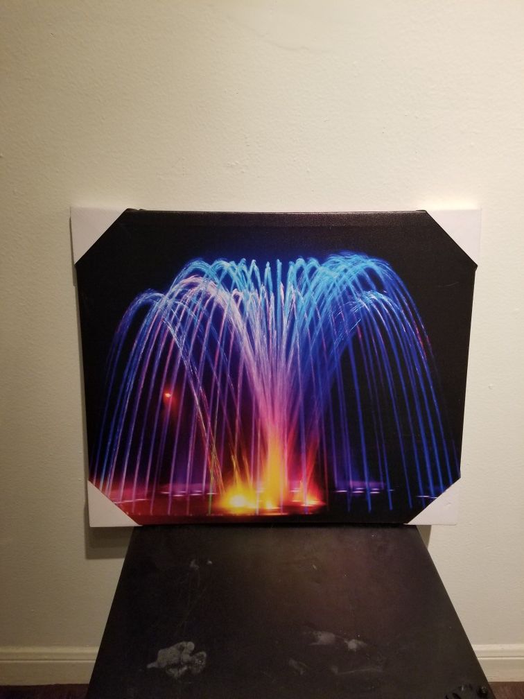 Fountain LED Canvas Art