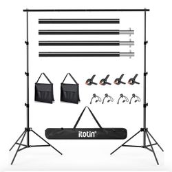 Photography Backdrop Stand 9x10 ft – Complete Support Kit (Brand New, Open Box)