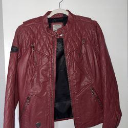 Women’s Leather Motorcycle Jacket-Size L