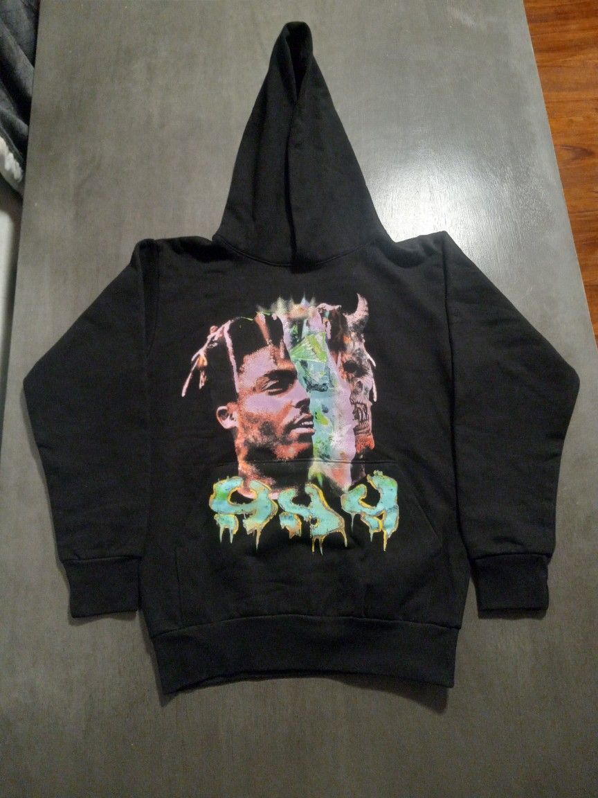 Vlone x Juice World Fighting Demons Black Hoodie Size Small Rare 100% Authentic 