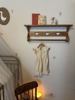 Vintage Wooden Heart Shelf