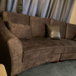 Living Design- Curved Grey sectional 