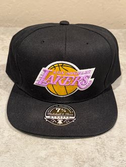 NBA Los Angeles Lakers MITCHELL & NESS Dynasty Fitted Hat Black Size 7 5/8