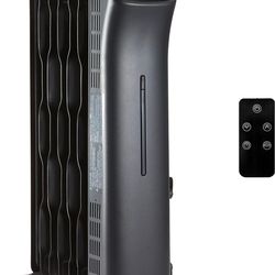 Amazon Basics Portable Oil Space Heater with Remote Control, 7 Oil-Filled Fins - NEW