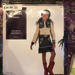 Cowgirl Child Costume Size Large 12-14 -NEW