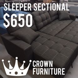 Sleeper Sectional W/ Storage Chaise 