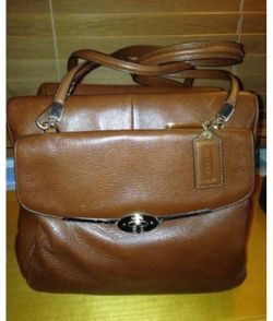Brand New Coach Madison Brown Leather North South Satchel Handbag