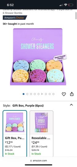 Shower Steamers Aromatherapy - Variety Pack of 6 Shower Bombs with Essential Oils.   3 pack available