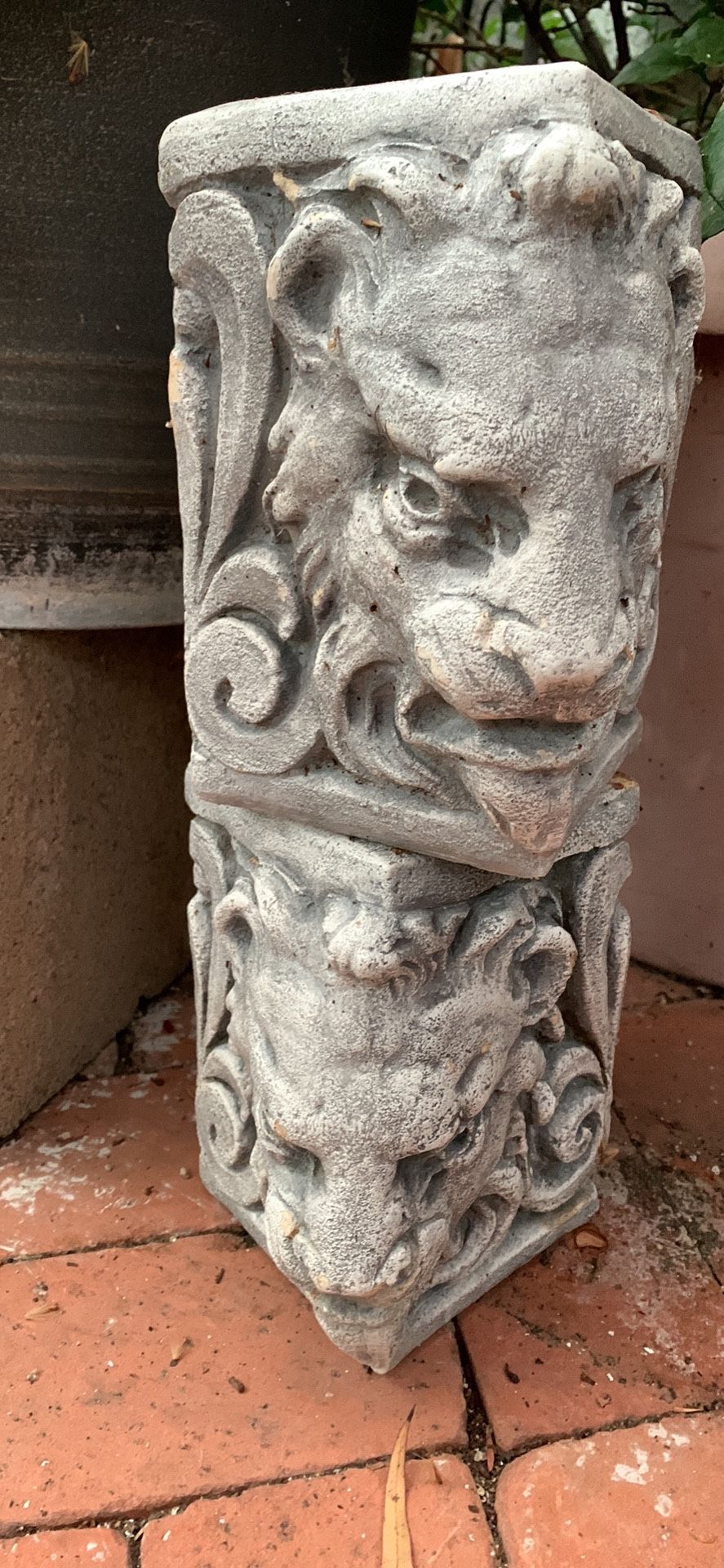 Antique One Of A Kind 3D Medieval Lion Gargoyle Statues