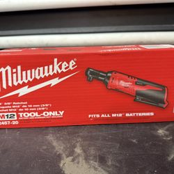 MILWAUKEE M12 12V Lithium-Ion Cordless 3/8 in. Ratchet (Tool-Only)