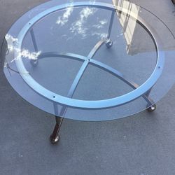 Stainless Steel Frame Glass Table