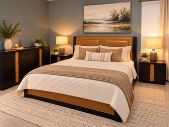 Modern 4-Piece Bedroom Set - Bed, Dresser, and 2 Nightstands