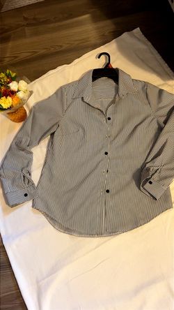 Blue & white striped oversized shirt