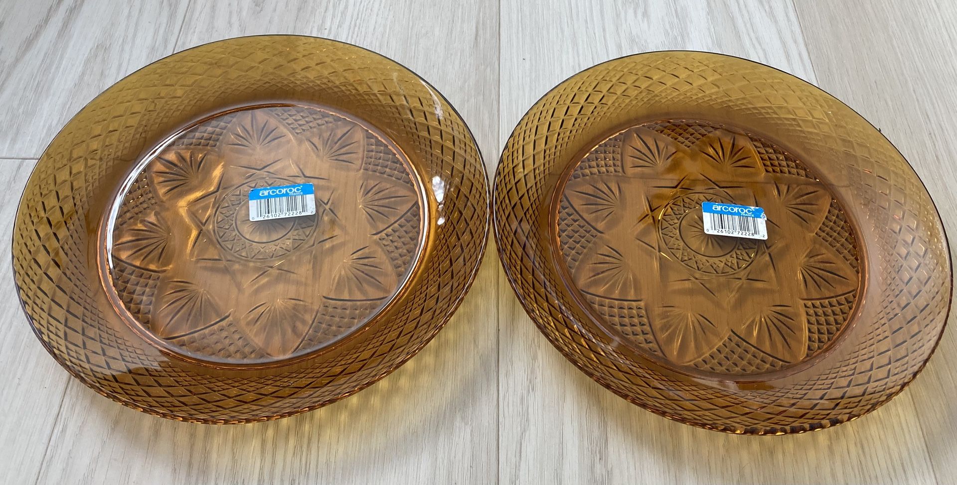 Antique Set Of 2 Amber by CRISTAL D'ARQUES - DURAND