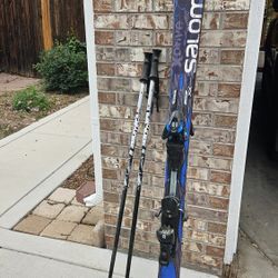 Men's Salomon Protrak Skis with Poles