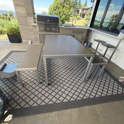 Indoor/Outdoor Area Rug, Charcoal, 7'7"x10'10"