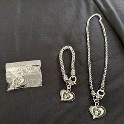 Raiders Jewelry silver set