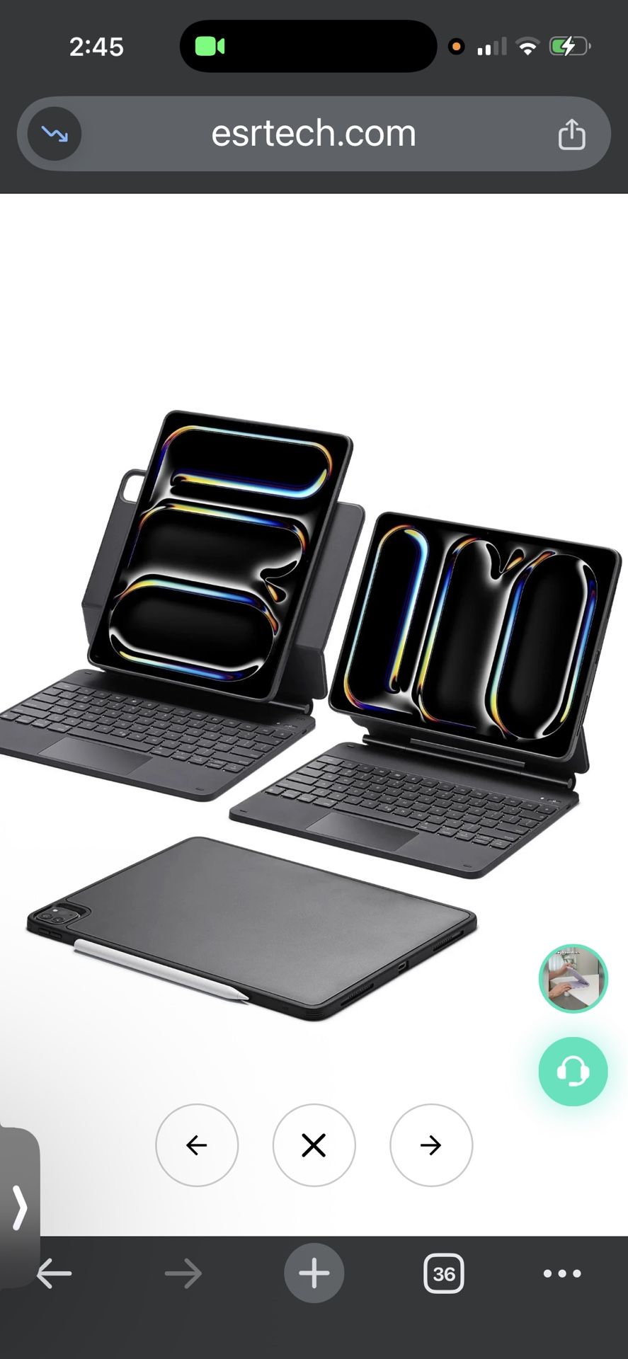 iPad Pro 13” (2025) Rebound Magnetic Keyboard Case 360 - US Layout-Black