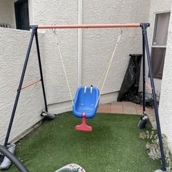 Swing Set With Saucer And Little Tykes Baby Swing