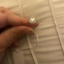 Real 925 Sterling Silver White Sapphire Wedding Ring Size 7