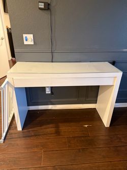 White Desk with Glass Top