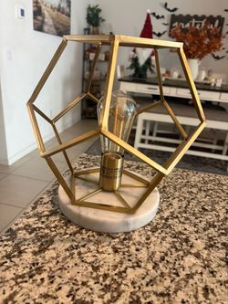 JONATHAN Y James 10" Geometric Table Lamp, Midcentury Modern, Brass Gold