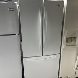 Whirlpool 30” Wide French Style Refrigerator In Color White 