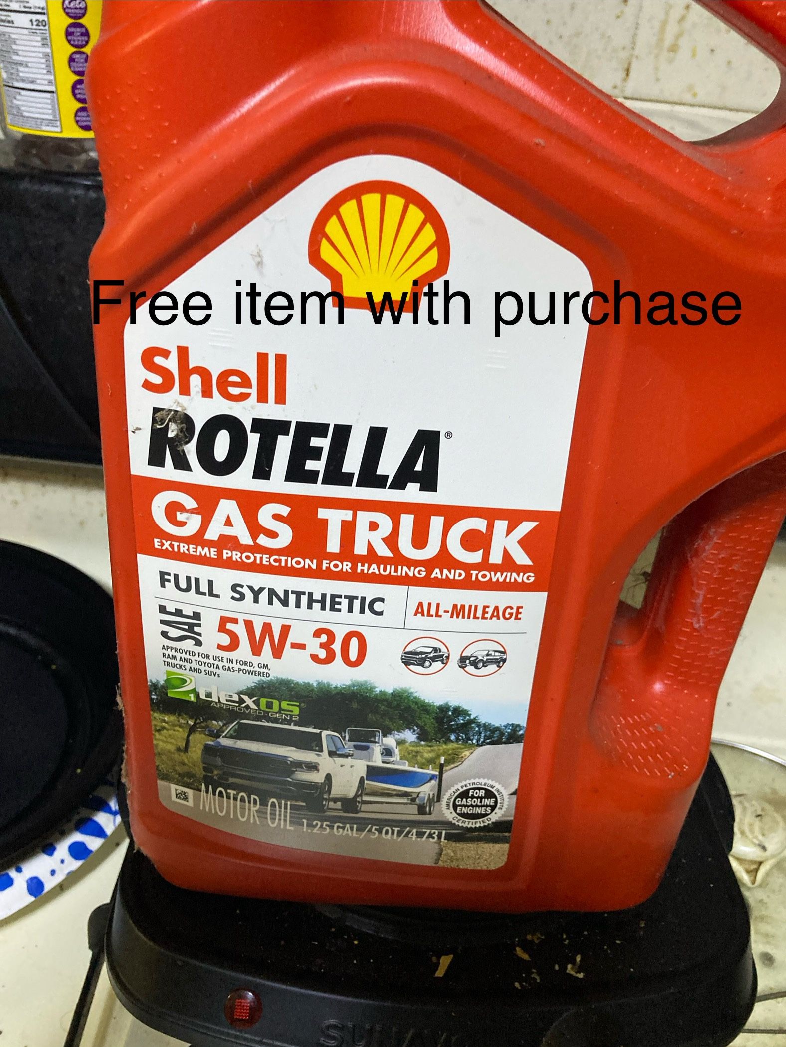 Free Item With Purchase Shell Engine Oil 5-w30 Full Synthet