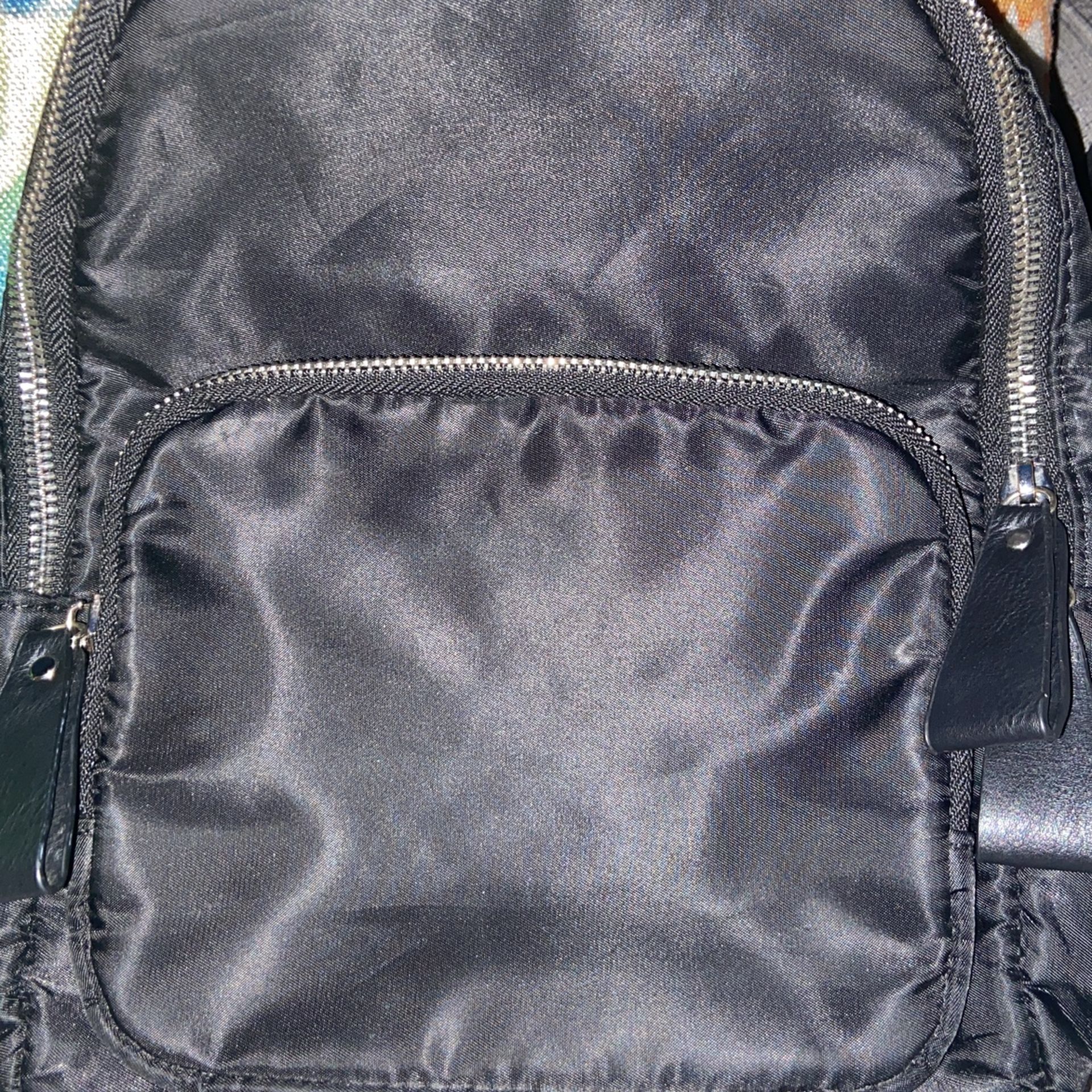 Black Satin Mini Backpack