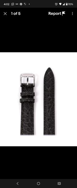 Speidel Ladies Buffalo Grain Leather Watch Band 14mm Black Genuine Leather