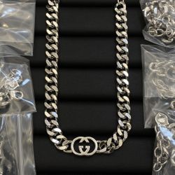 Brand New Designer Thick Chain Women's Silver With Box