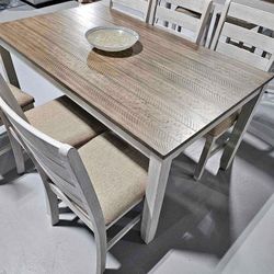 Ashley White-Brown Dining Room Set(The Table And 6 Chairs),  Brand New, Ashley Furniture,  Household, Lawn Garden 