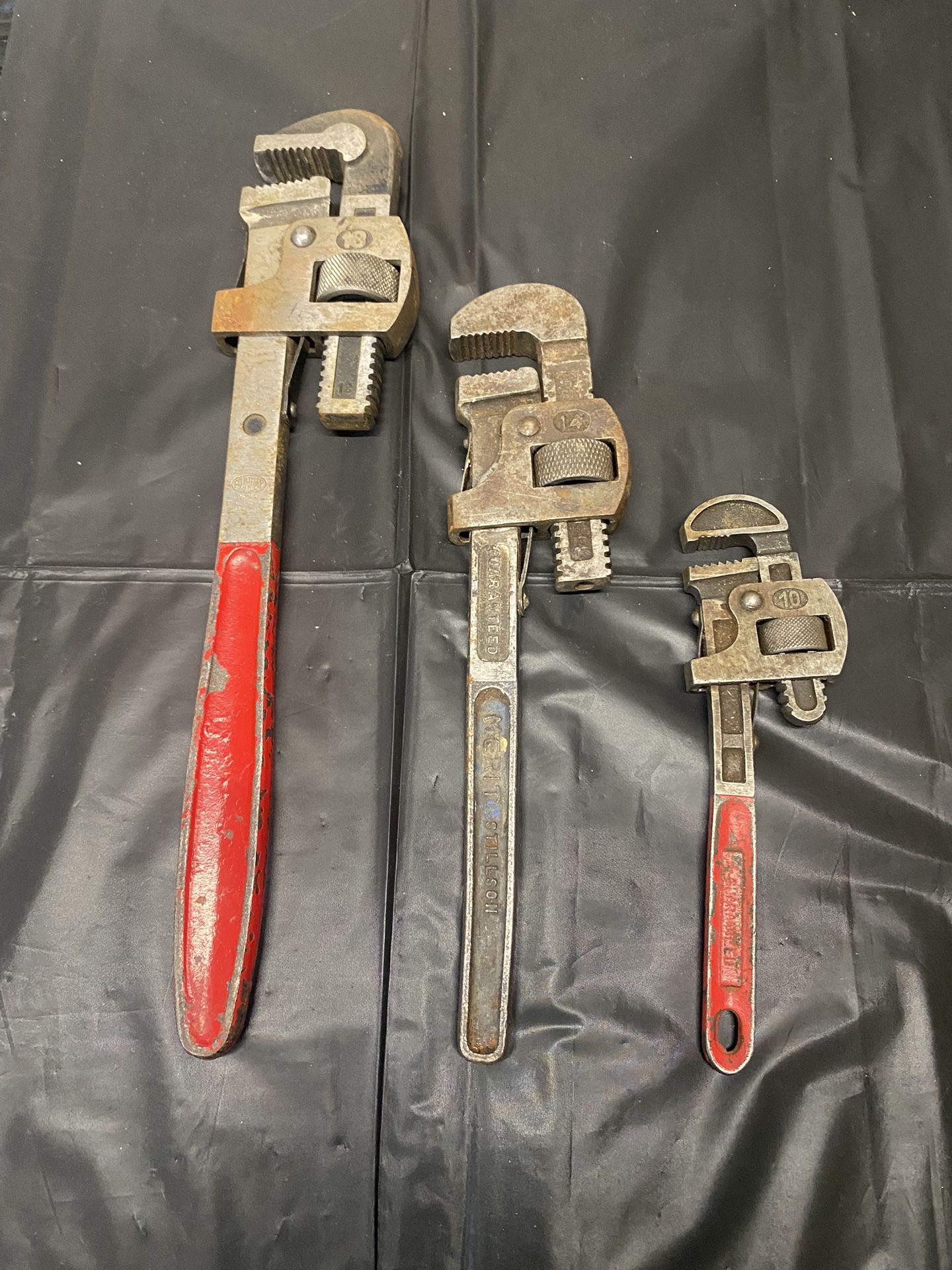Set Of 3 Vintage Pipe Wrenches