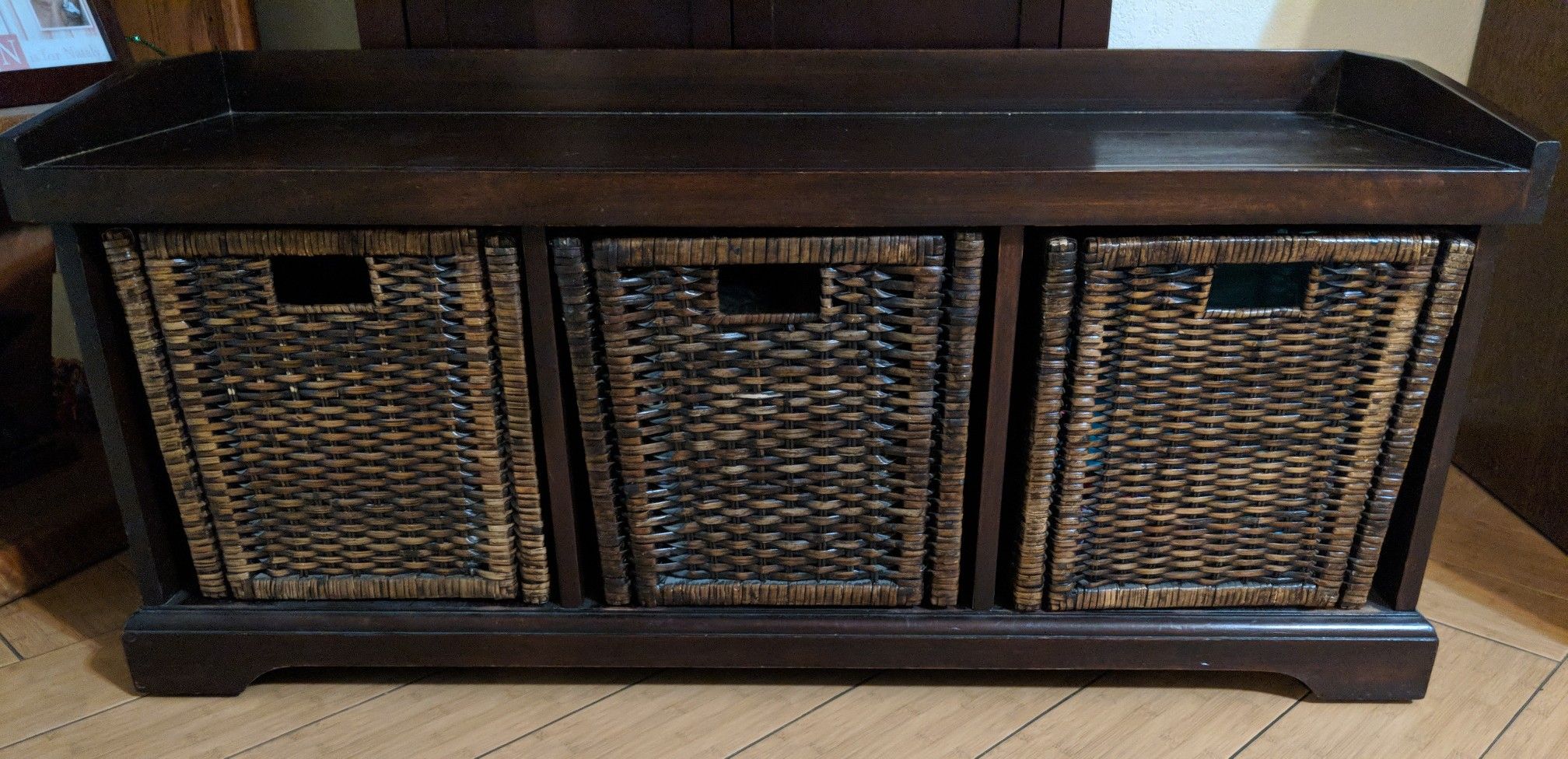 World Market Entryway Storage Bench w/ Baskets
