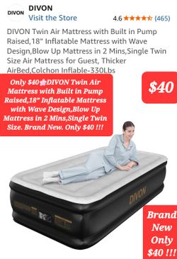 $40🌸Twin Air Mattress with Built in Pump Raised, 18” Inflatable Mattress. Brand New. Only $40