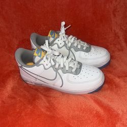 Nike(GS) Nike Air Force 1 React SU 'White Light Smoke Grey size 7Y/8.5 Women’s