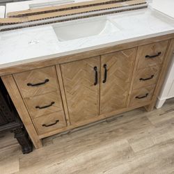 48 in. Solid Wood Vanity with Quartz Top for $900