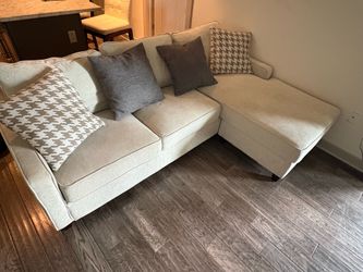Cream Sectional Sofa with Chaise – Clean, Comfortable, Great Condition