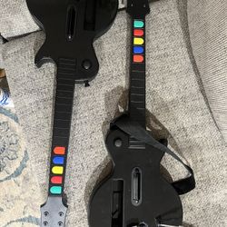2 Guitar Hero Wii Guitars 