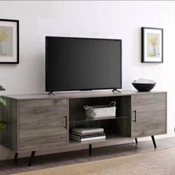 Mid-century Modern Style Gray TV Entertainment (New In A Box )